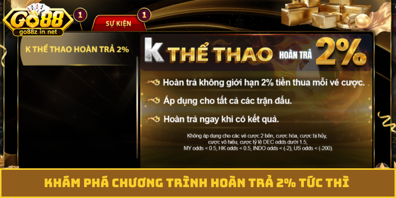 Khám phá chương trình hoàn trả 2% tức thì